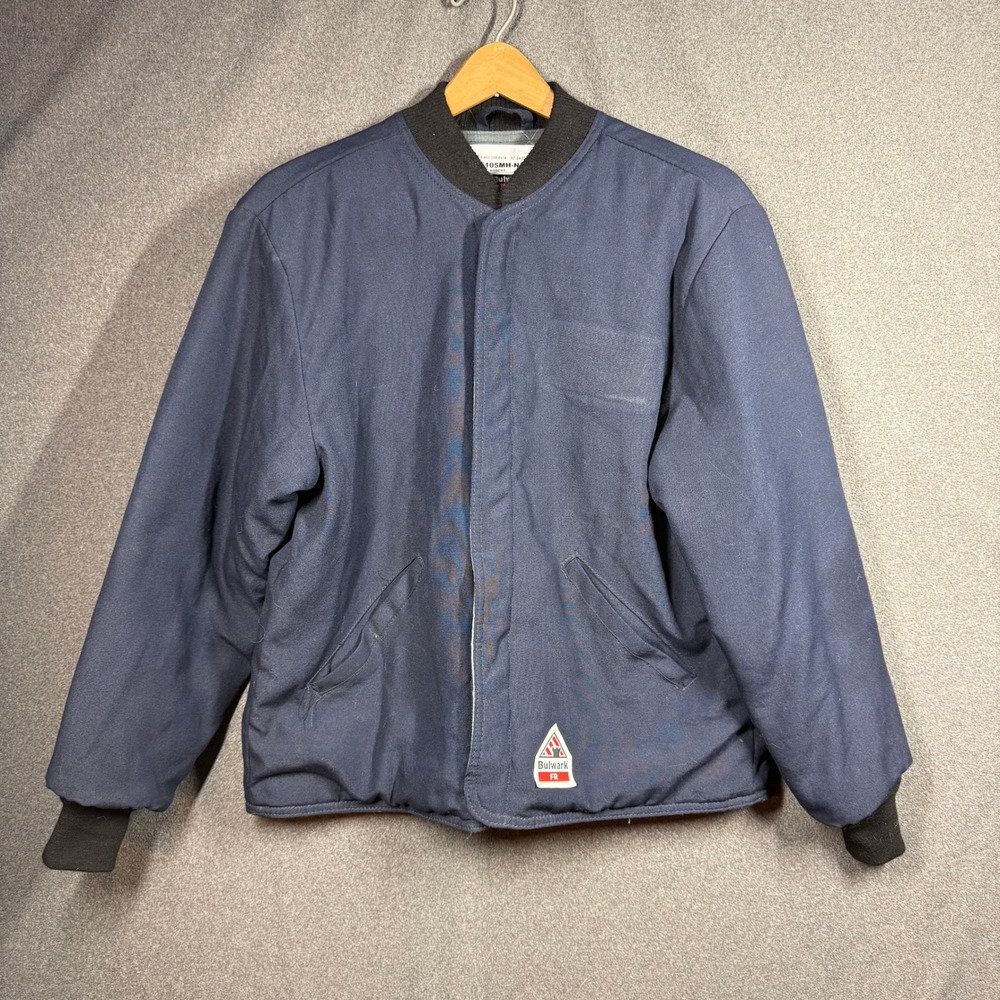 Bulwark FR Navy Flame Resistant CAT 3 Bomber Jacket L-RG Nomex Kevlar NFPA 2112